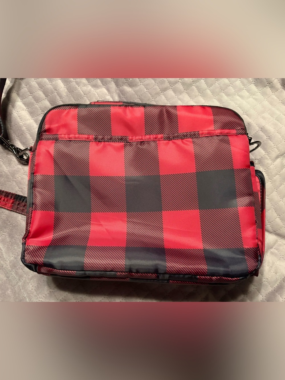 Lug Navigator Buffalo Check Red NEW no tags sold out HTF east west bag crossbody - Picture 2 of 6
